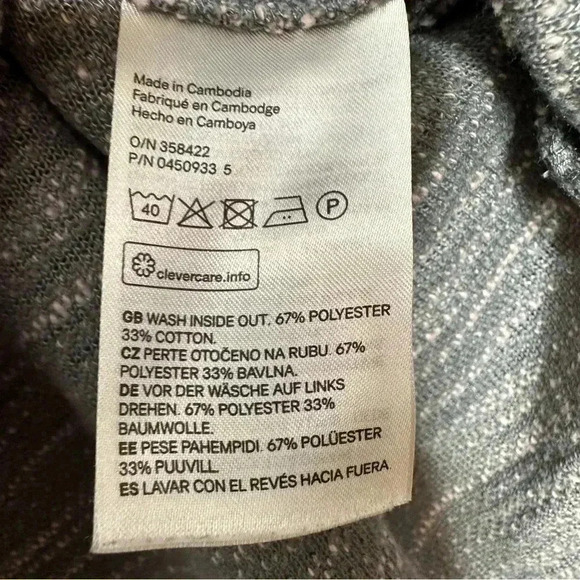 H&M Marled Sweatshirt Pullover Grey & Pink Size  Medium - Picture 10 of 16